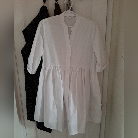 Ripe Maternity small white shirt dress - Picture 2 of 4